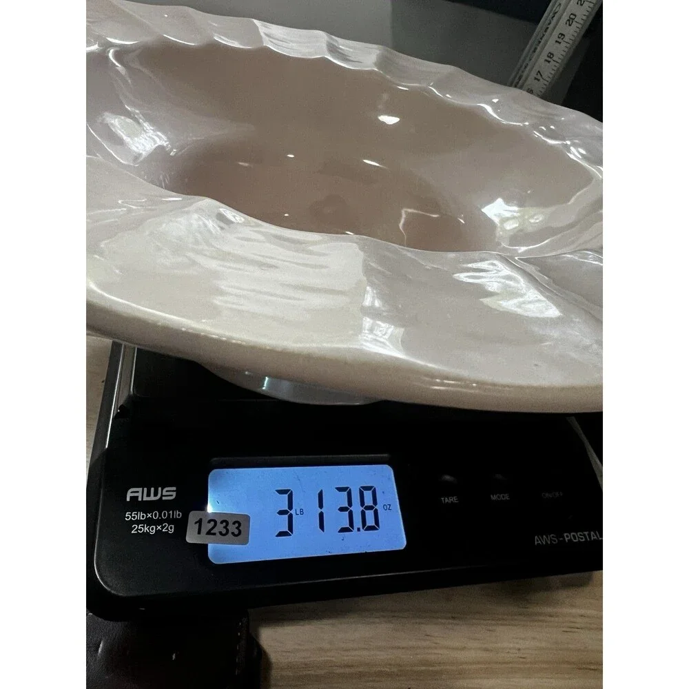 Ceramic Hand Molded Pedestal Bowl Pink Threshold Studio McGee decor serving dish